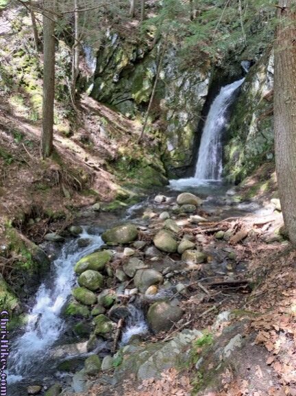 waterfall with upper tall fall and lower cascade