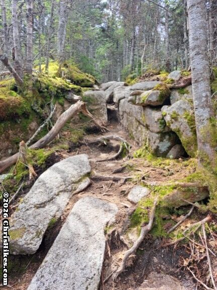 Photo of large rocks in a hiking trail