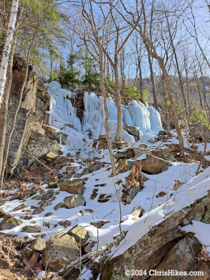 Cliffs covered with ice