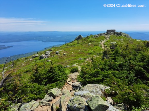 View across Avery summit to fire tower foundation